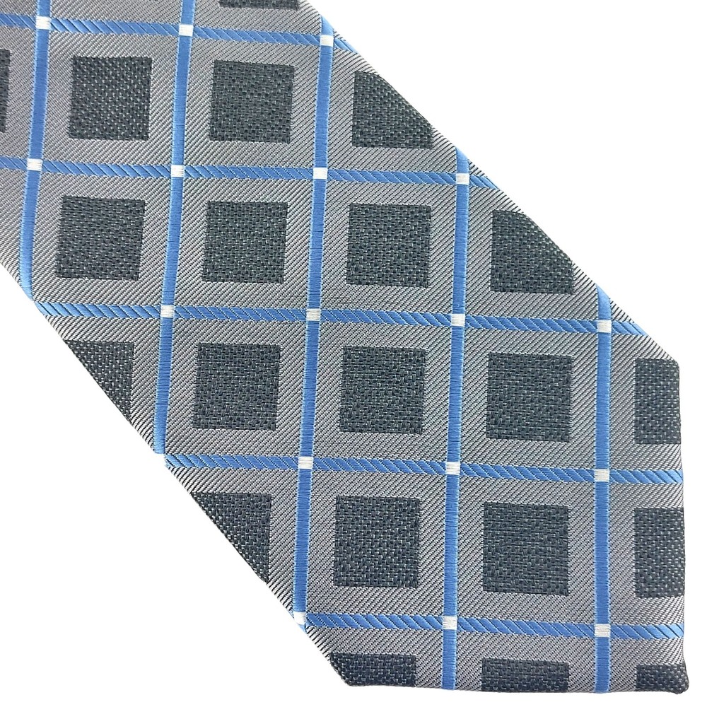 Perry Ellis Portfolio Blue Gray Diamond Design Men's Tie 100% Polyester NWT
